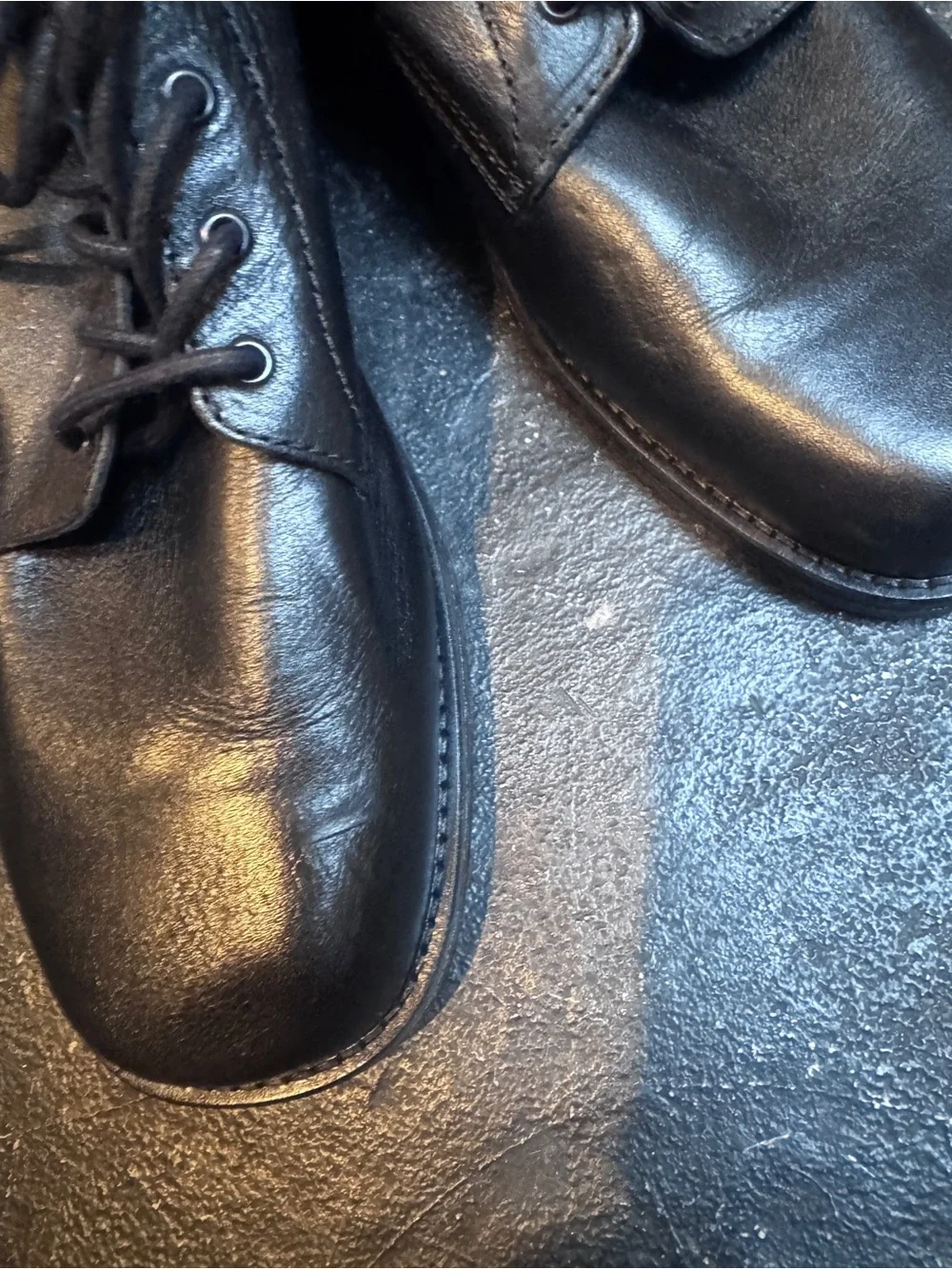 Zara Men's Black Leather Lace-Up Boots